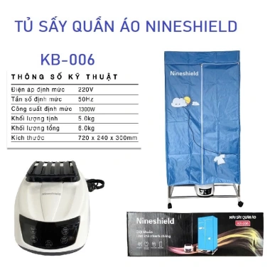 Tủ sấy quần áo Nineshield KB006 1.300W khử khuẩn, sấy 20kg, gập gọn, giá 689.000₫ 6