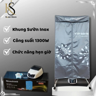 Tủ sấy quần áo Nineshield KB006 1.300W khử khuẩn, sấy 20kg, gập gọn, giá 689.000₫ 7