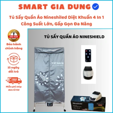 Tủ Sấy Quần Áo Nineshiled 4 In 1 Diệt Khuẩn, Công Suất Lớn, Gấp Gọn Đa Năng - Bảo Hành 12 Tháng, Giá 585.000₫