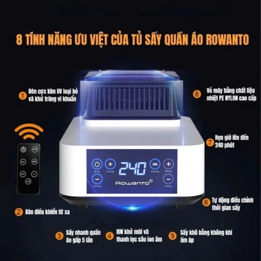 Tủ sấy quần áo ROWANTO 1.7M gấp gọn 2.000W - Sấy nhanh, khử khuẩn ION, giá 1,300,000 VND 5 Tủ sấy quần áo ROWANTO 1.7M gấp gọn 2.000W - Sấy nhanh, khử khuẩn ION, giá 1,300,000 VND 5