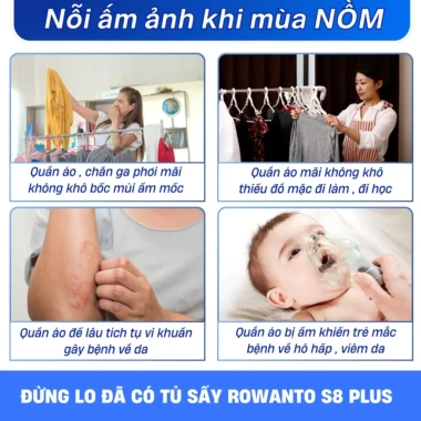 Tủ Sấy Quần Áo Rowanto Công Suất Lớn Sấy Chăn Mền, Quần Áo Dày Giá 102.900 VND