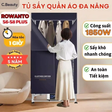 Tủ Sấy Quần Áo Rowanto S8 Plus 1.850W - Sấy Khô Phẳng Nhanh, Giá Ưu Đãi 1.269.000 VND