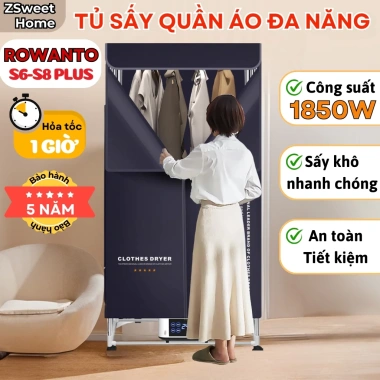 Tủ Sấy Quần Áo Rowanto S8 Plus – Chống Nhăn Nhanh, Bảo Vệ Vải, Tiết Kiệm Thời Gian, Giá 496.860₫