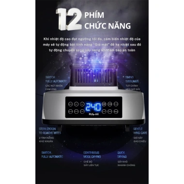Tủ sấy quần áo RULAX 3 tầng 30kg, gấp gọn đa năng, 2.000W, BH 12 tháng - Giá ưu đãi 1,279,000₫