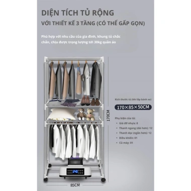 Tủ Sấy Quần Áo RULAX Hoả Tốc Nội Thành HN - Anion, Công Suất Mạnh, Giá 775k