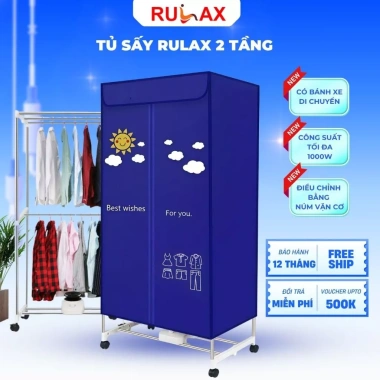 Tủ Sấy Quần Áo RULAX Hoả Tốc Nội Thành HN - Anion, Công Suất Mạnh, Giá 775k
