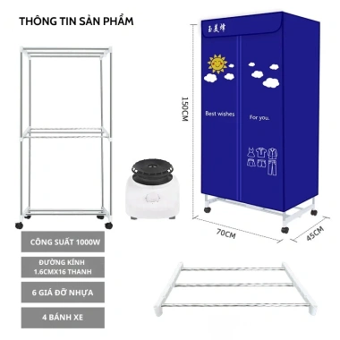 Tủ Sấy Quần Áo Rulax - Khô Nhanh, Chống ẩm Mốc, Mưa Nồm, Bảo Hành 12 Tháng, 624.999₫ 7