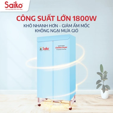 Tủ Sấy Quần Áo Saiko CD1.800 30kg - 30kg/Lần, Bảo Hành 12 Tháng, Giá 1.359.000 VND 4 Tủ Sấy Quần Áo Saiko CD1.800 30kg - 30kg/Lần, Bảo Hành 12 Tháng, Giá 1.359.000 VND 4