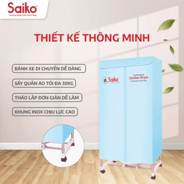 Tủ Sấy Quần Áo Saiko CD1.800 30kg - 30kg/Lần, Bảo Hành 12 Tháng, Giá 1.359.000 VND