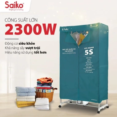 Tủ Sấy Quần Áo Saiko CD2.300 2.300W - Sấy Nhanh 50kg, Đa Chức Năng, Hàng Chính Hãng 8
