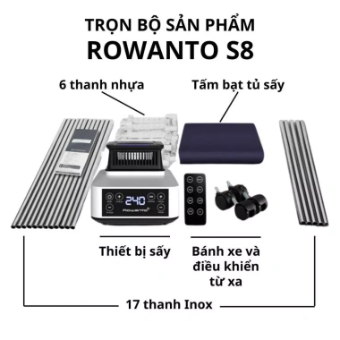 Tủ sấy quần áo siêu tốc Rowanto – Làm thơm, phẳng, bảo vệ vải, bảo hành 12 tháng, giá ưu đãi 1,350,000₫