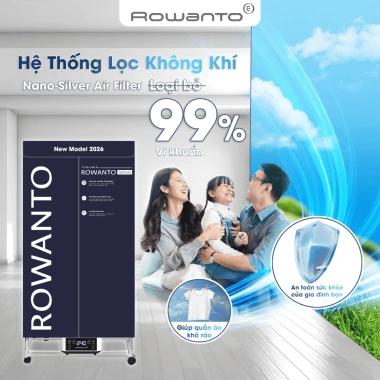 Tủ sấy quần áo siêu tốc Rowanto – Làm thơm, phẳng, bảo vệ vải, bảo hành 12 tháng, giá ưu đãi 1,350,000₫