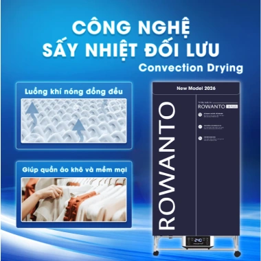Tủ sấy quần áo siêu tốc ROWANTO S6+ 1.5m đa năng 1.550W, khử khuẩn ION âm, 3 mùi thơm - 1.48tr 3