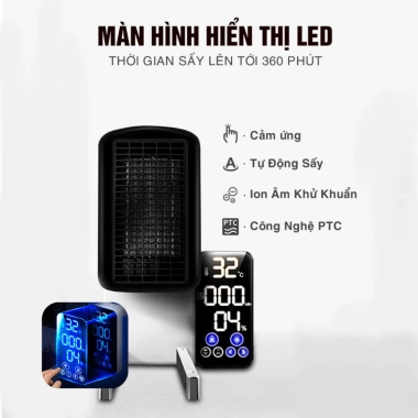 Tủ sấy quần áo SOWUN SW869S – Cảm ứng 1 chạm, ion âm khử khuẩn, sấy 30kg 6