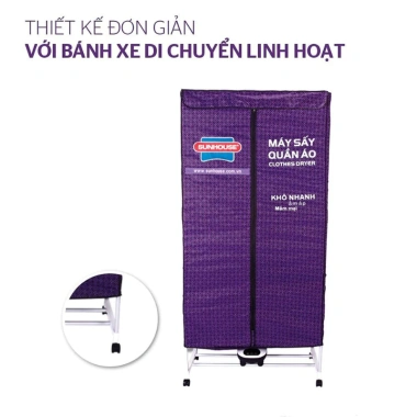 Tủ sấy quần áo Sunhouse SHD2.702-2.707 15kg 1.500W, giá ưu đãi 820.000đ