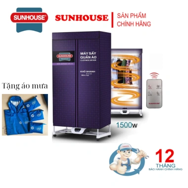 Tủ Sấy Quần Áo Sunhouse SHD2.707 1.500W - Sấy Khô Tĩnh Học 15kg, Giá Ưu Đãi 930.000₫ 5 Tủ Sấy Quần Áo Sunhouse SHD2.707 1.500W - Sấy Khô Tĩnh Học 15kg, Giá Ưu Đãi 930.000₫ 5