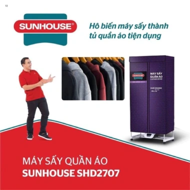 Tủ Sấy Quần Áo Sunhouse SHD2.707 15kg 1.500W - Sấy Khô Nhanh Tiết Kiệm Thời Gian An Toàn Sức Khỏe Giá Ưu Đãi 940.000 VND