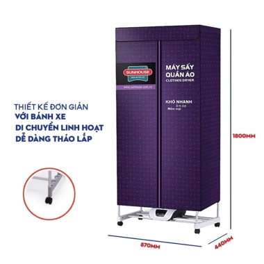 Tủ sấy quần áo Sunhouse SHD2.707 20kg - Khử khuẩn, sấy khô, bảo hành 12 tháng, giá 1.699.000₫ 5 Tủ sấy quần áo Sunhouse SHD2.707 20kg - Khử khuẩn, sấy khô, bảo hành 12 tháng, giá 1.699.000₫ 5