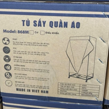 Tủ Sấy Quần Áo Vovi Camac 1.500W Khử Khuẩn, Chống Cháy, Chống Thấm Nước - 469k