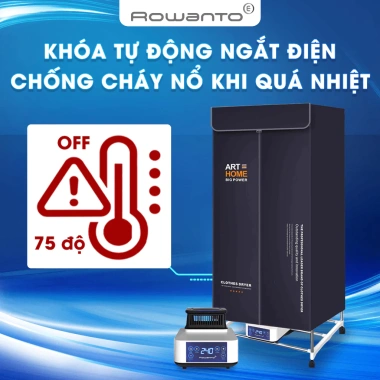 Tủ sấy ROWANTO S8 S6 Plus 1.7m, 1.850W, sấy thơm, ION, bảo hành 24t - Giá 1,08 tr