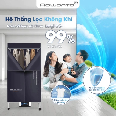 Tủ sấy ROWANTO S8 S6 Plus 1.7m, 1.850W, sấy thơm, ION, bảo hành 24t - Giá 1,08 tr 4 Tủ sấy ROWANTO S8 S6 Plus 1.7m, 1.850W, sấy thơm, ION, bảo hành 24t - Giá 1,08 tr 4