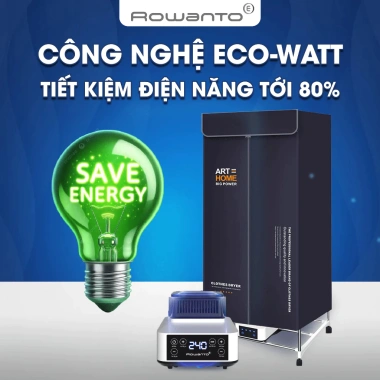 Tủ sấy ROWANTO S8 S6 Plus 1.7m, 1.850W, sấy thơm, ION, bảo hành 24t - Giá 1,08 tr