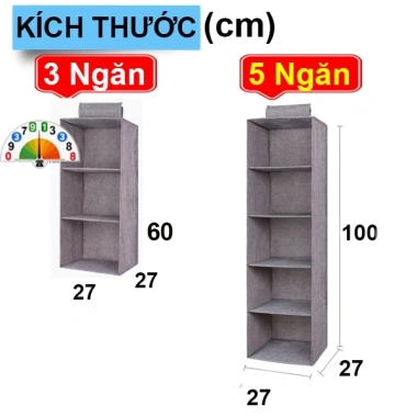 Tủ Vải Lưu Trữ Quần Áo 5 Ngăn + 3 Ngăn Túi Treo - Giá Ưu Đãi 30.000 VND