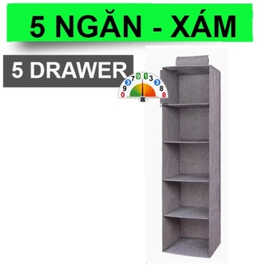 Tủ Vải Lưu Trữ Quần Áo 5 Ngăn + 3 Ngăn Túi Treo - Giá Ưu Đãi 30.000 VND
