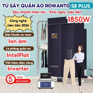 Tủ xấy quần áo Rowanto S8 Plus 2.025 - Tiết kiệm thời gian, 1.199.000đ dân văn phòng
