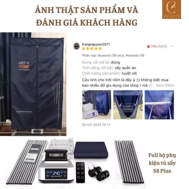 Tủ xấy quần áo Rowanto S8 Plus 2.025 - Tiết kiệm thời gian, 1.199.000đ dân văn phòng