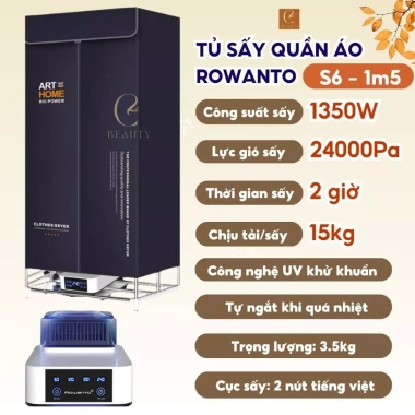 Tủ xấy quần áo Rowanto S8 Plus 2.025 - Tiết kiệm thời gian, 1.199.000đ dân văn phòng
