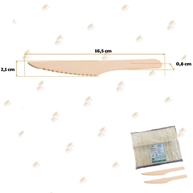 Túi 100 cái nĩa dao muỗng gỗ dùng 1 lần cao cấp, an toàn môi trường, giá 37.808₫ 6