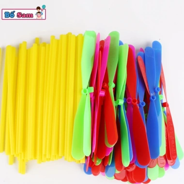 Túi 100 chong chóng nhựa xoay tay - Đồ chơi trẻ em, chỉ 57.232₫ tại Shop Bố Sam