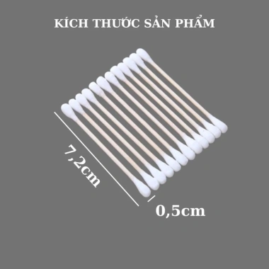 Túi 100c Bông Ngoáy Tai Vệ sinh tai - Cán Gỗ chất lượng, Giá chỉ 17.900 VND 2