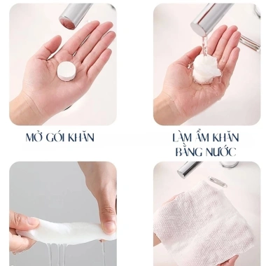 Túi 20 viên Khăn Mặt Cotton, Khăn Giấy Nén 24×30cm Dùng 1 Lần Nhỏ Gọn, Tiện Lợi 5 Túi 20 viên Khăn Mặt Cotton, Khăn Giấy Nén 24×30cm Dùng 1 Lần Nhỏ Gọn, Tiện Lợi 5