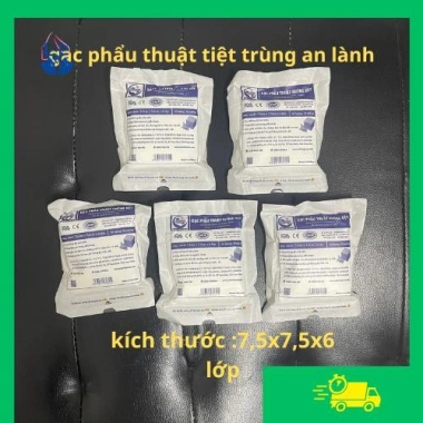 Túi 50 gói gạc tiệt trùng An Lành 7.5x7,5x6 - 10 miếng/gói, giá 275.000đ 6