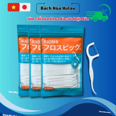 Túi 50 tăm chỉ nha khoa Kioshi Nhật Bản Sợi nhỏ kẽ răng sạch giá 12.750 VND