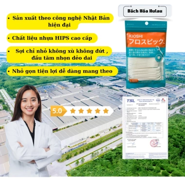 Túi 50 tăm chỉ nha khoa Kioshi Nhật Bản Sợi nhỏ kẽ răng sạch giá 12.750 VND
