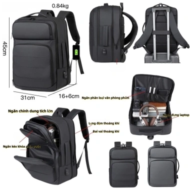Túi Ba Lô Đa Năng Laptop Dung Lượng Lớn, Chống Sốc, Phù Hợp Công Tác & Du Lịch
