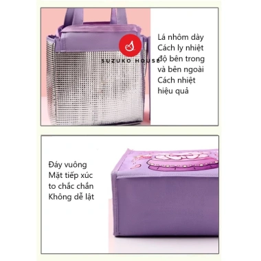 Túi bạc đựng hộp cơm SUZUKO HOUSE TGNXT01 chống nước, họa tiết dễ thương 6 Túi bạc đựng hộp cơm SUZUKO HOUSE TGNXT01 chống nước, họa tiết dễ thương 6