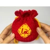 Túi bánh chưng len handmade đeo chơi Tết, túi đỏ bé đựng lì xì theo yêu cầu 4
