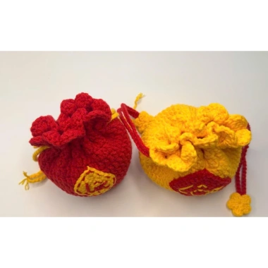 Túi bánh chưng len handmade đeo chơi Tết, túi đỏ bé đựng lì xì theo yêu cầu 5