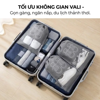 Túi bảo quản giày dép chống nước, dây rút gọn gàng, 2 size, chỉ 12.000₫ 5