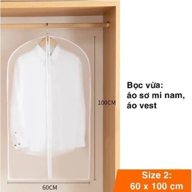 Túi bọc quần áo PEVA chống bụi ẩm mốc, có khóa, treo tủ, trùm áo Vest - Giá chỉ 14.900đ 5 Túi bọc quần áo PEVA chống bụi ẩm mốc, có khóa, treo tủ, trùm áo Vest - Giá chỉ 14.900đ 5