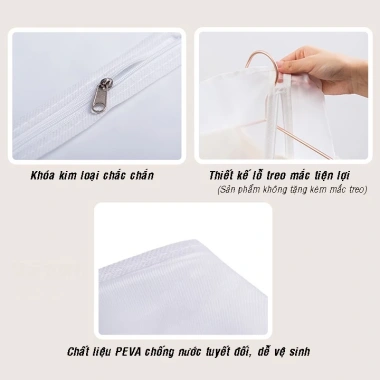 Túi bọc quần áo vải không dệt chống bụi, chống thấm, khóa kéo - Giá 24.000 (Bán sỉ)