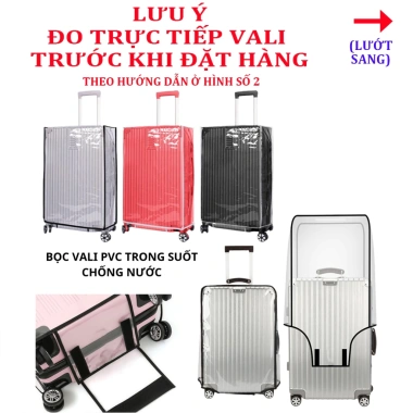 Túi bọc vali trong suốt PVC cao cấp, chống trầy xước, chống thấm nước, size 20-28 inch, giá 39.900 VND