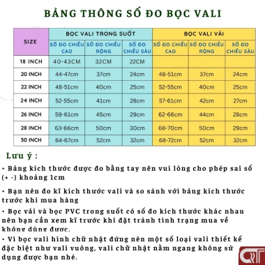 Túi bọc vali trong suốt PVC cao cấp, chống trầy xước, chống thấm nước, size 20-28 inch, giá 39.900 VND 3