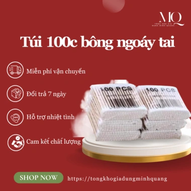 Túi Bông Ngoáy Tai Vệ sinh Cán Gỗ Siêu Thoáng Khí Giá Ưu Đãi 7.688đ 2