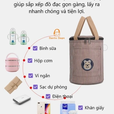 Túi cầm tay lót bạc văn phòng - Túi gấu Bear TC29 chống thấm nước, tròn xinh 7
