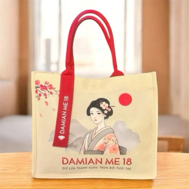Túi canvas 30x35 đựng đồ trang điểm & cá nhân - Giá 45.000 VNĐ, thiết kế gọn, bền 5